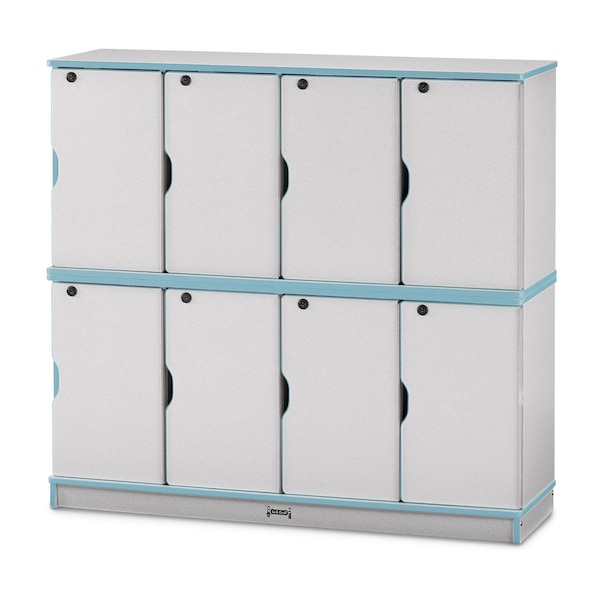 Jonti-Craft Rainbow Accents Stacking Lockable Lockers, Double Stack, Coastal Blue 4696JC131 - main